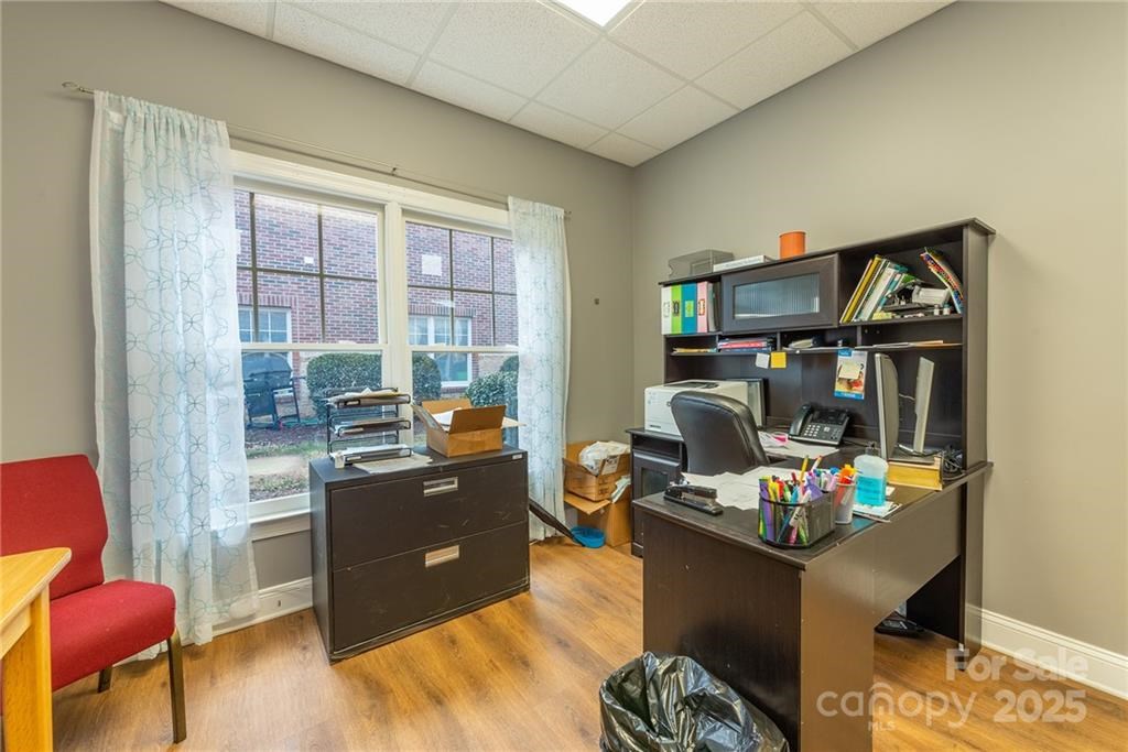 office room with large window